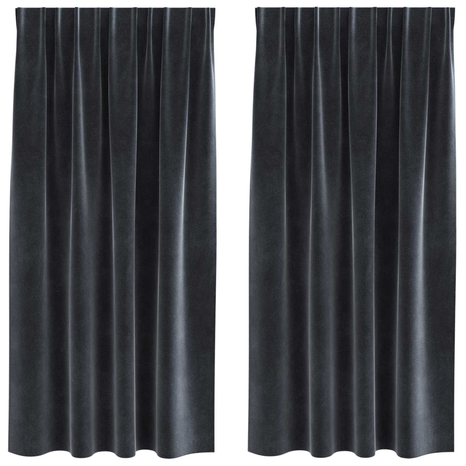Verduisterende gordijnen 2 st Donkergrijs 140 x 175 cm Fluweel