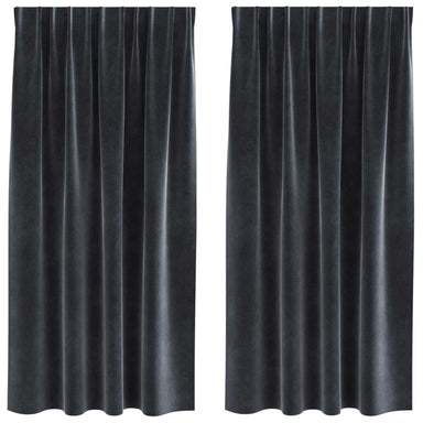 Verduisterende gordijnen 2 st Donkergrijs 140 x 175 cm Fluweel