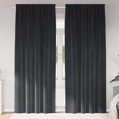 Verduisterende gordijnen 2 st Donkergrijs 140 x 225 cm Fluweel