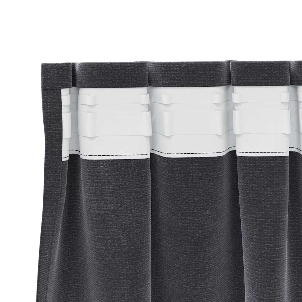 Verduisterende gordijnen 2 st Donkergrijs 140 x 245 cm Fluweel