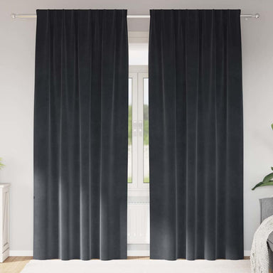 Verduisterende gordijnen 2 st Donkergrijs 140 x 245 cm Fluweel
