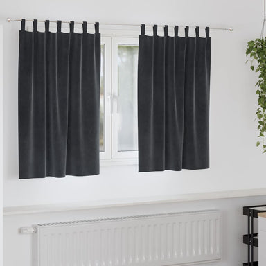 Verduisterende gordijnen 2 st Donkergrijs 140 x 140 cm Fluweel