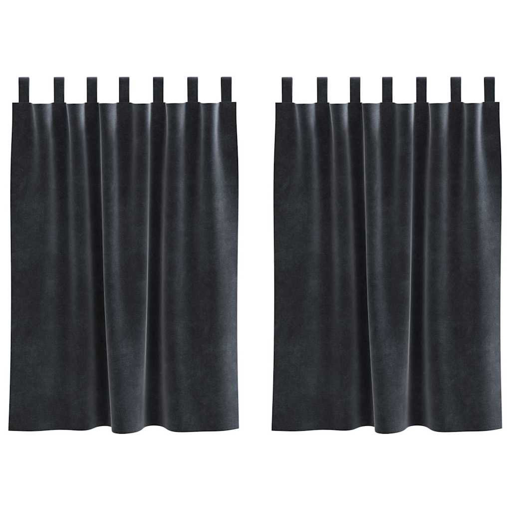 Verduisterende gordijnen 2 st Donkergrijs 140 x 140 cm Fluweel