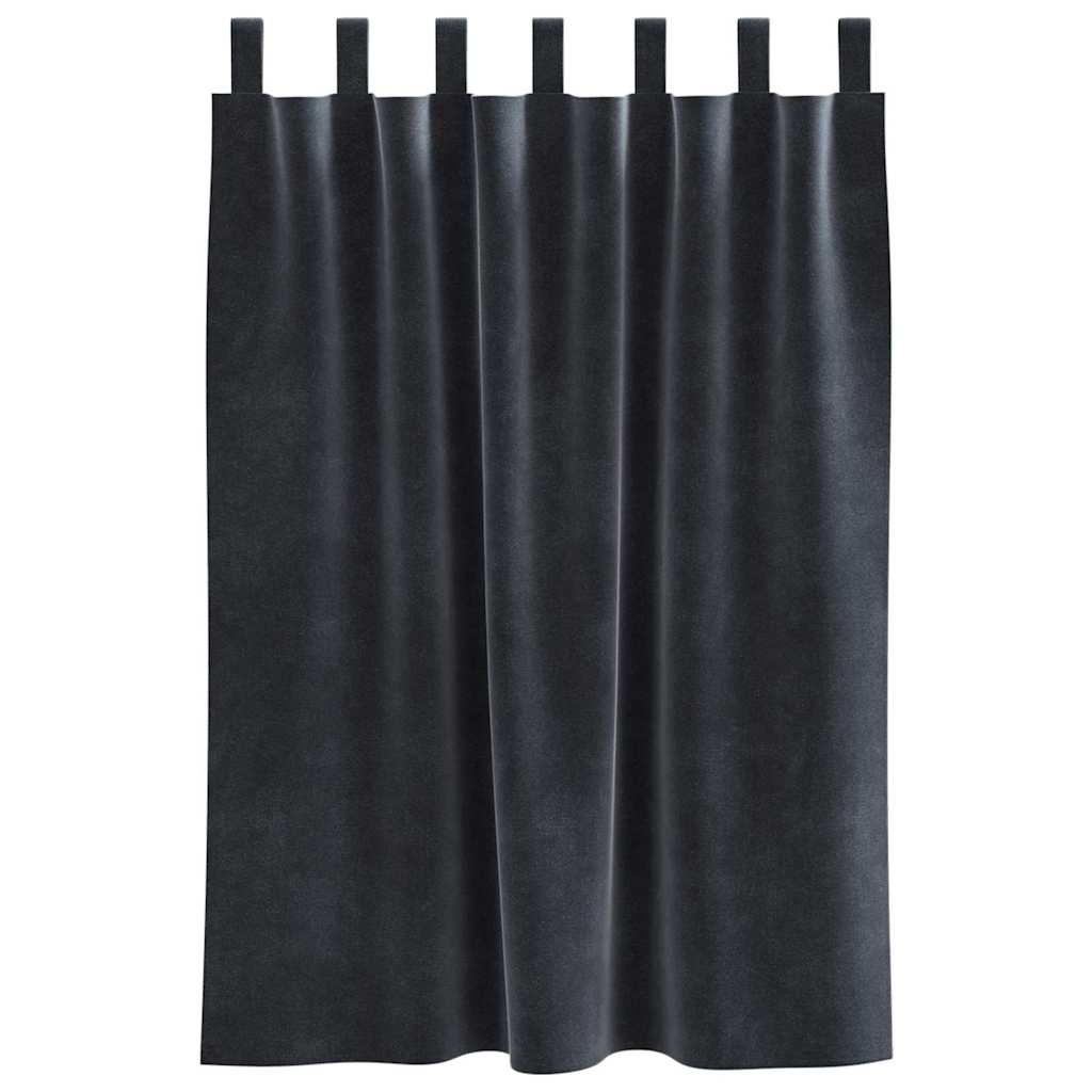 Verduisterende gordijnen 2 st Donkergrijs 140 x 140 cm Fluweel