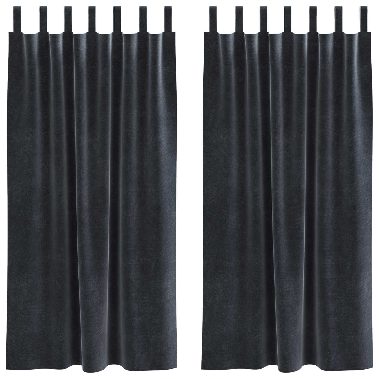 Verduisterende gordijnen 2 st Donkergrijs 140 x 175 cm Fluweel