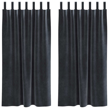 Verduisterende gordijnen 2 st Donkergrijs 140 x 175 cm Fluweel