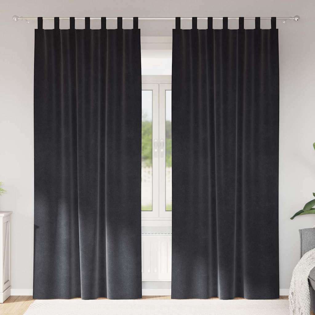 Verduisterende gordijnen 2 st Donkergrijs 140 x 225 cm Fluweel
