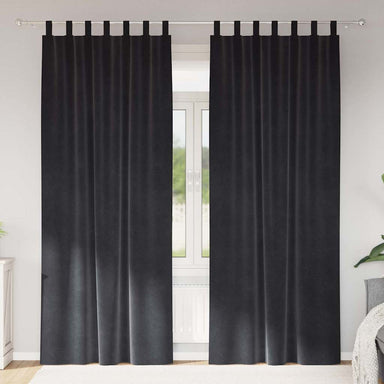 Verduisterende gordijnen 2 st Donkergrijs 140 x 225 cm Fluweel