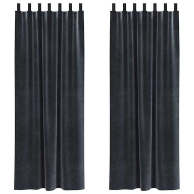 Verduisterende gordijnen 2 st Donkergrijs 140 x 225 cm Fluweel