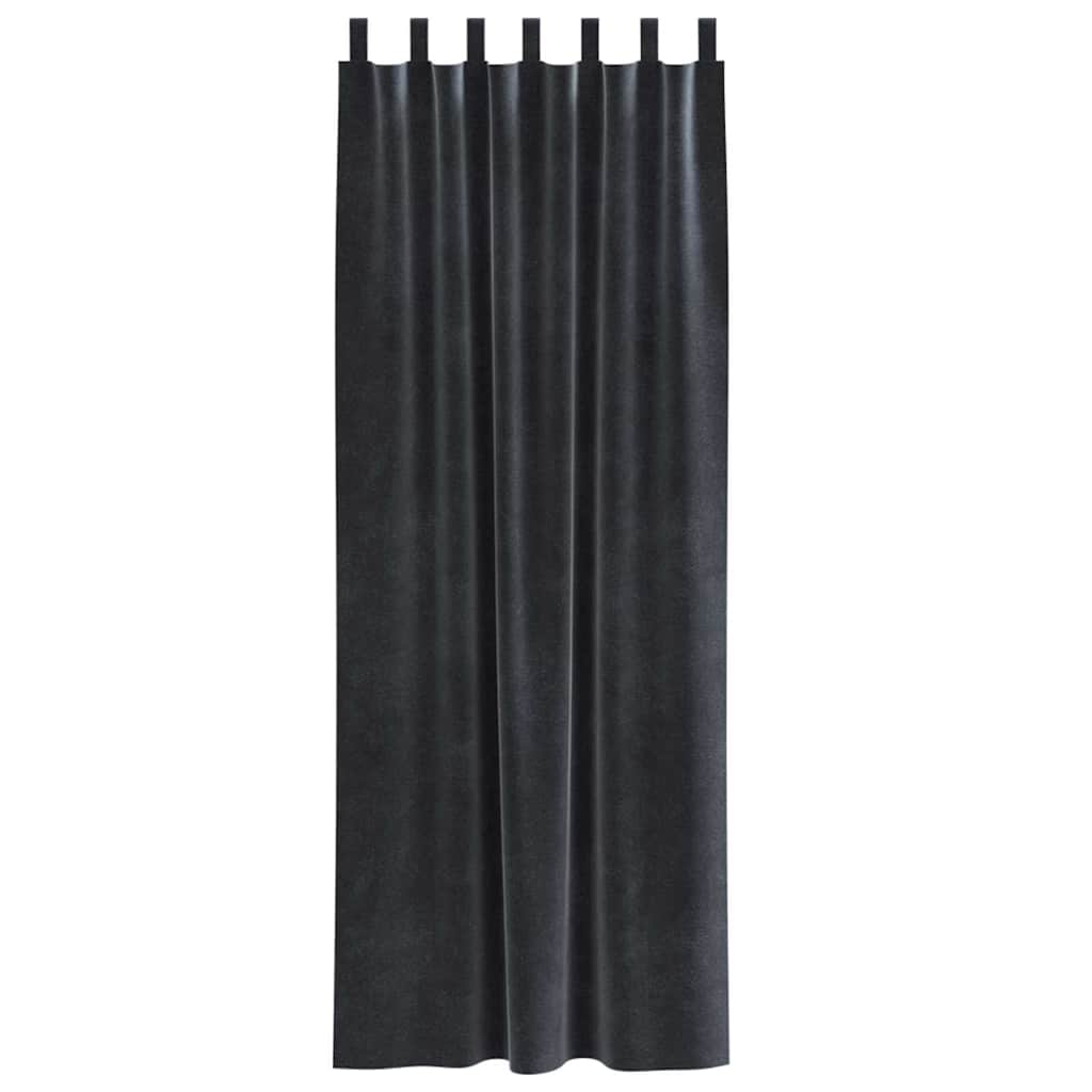 Verduisterende gordijnen 2 st Donkergrijs 140 x 260 cm Fluweel