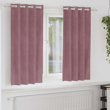 Verduisterende gordijnen 2 st Donkerroze 140 x 175 cm Fluweel
