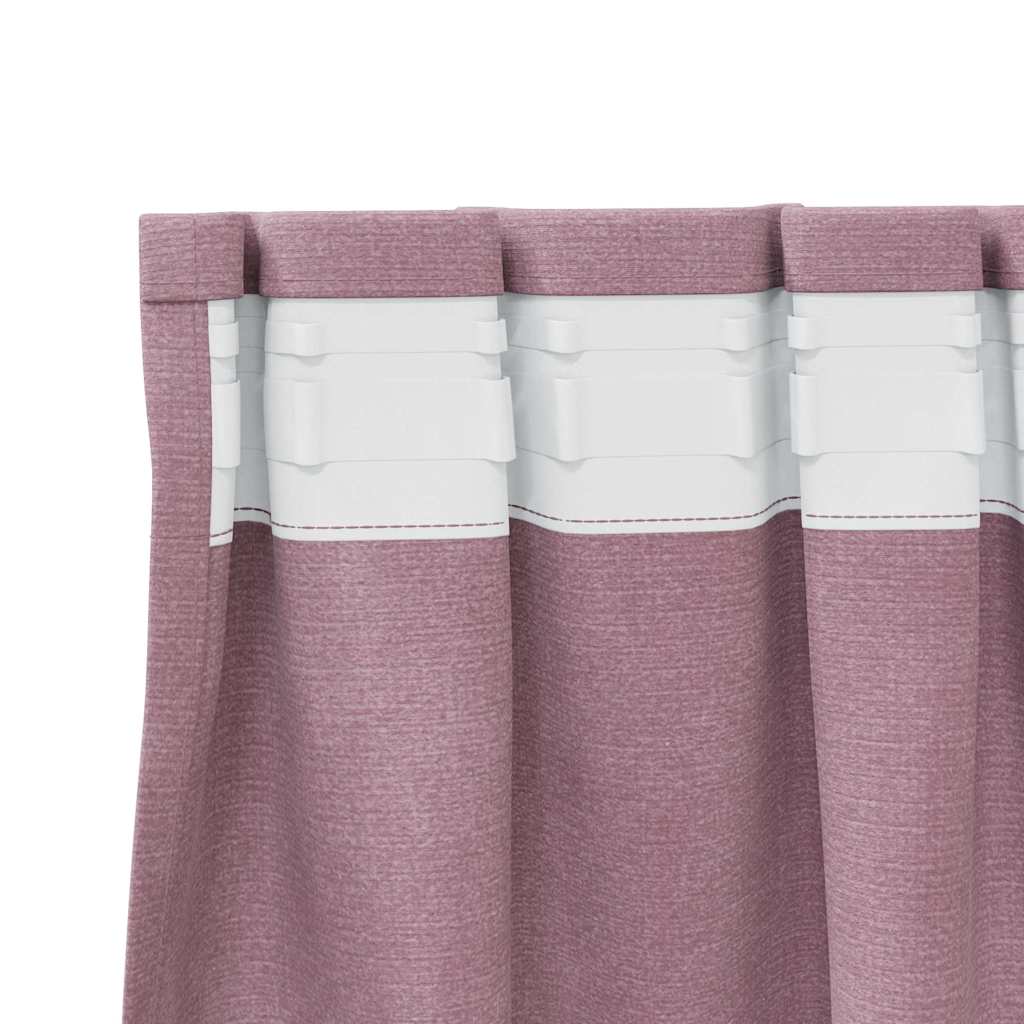 Verduisterende gordijnen 2 st Donkerroze 140 x 140 cm Fluweel