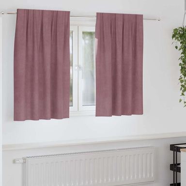 Verduisterende gordijnen 2 st Donkerroze 140 x 140 cm Fluweel