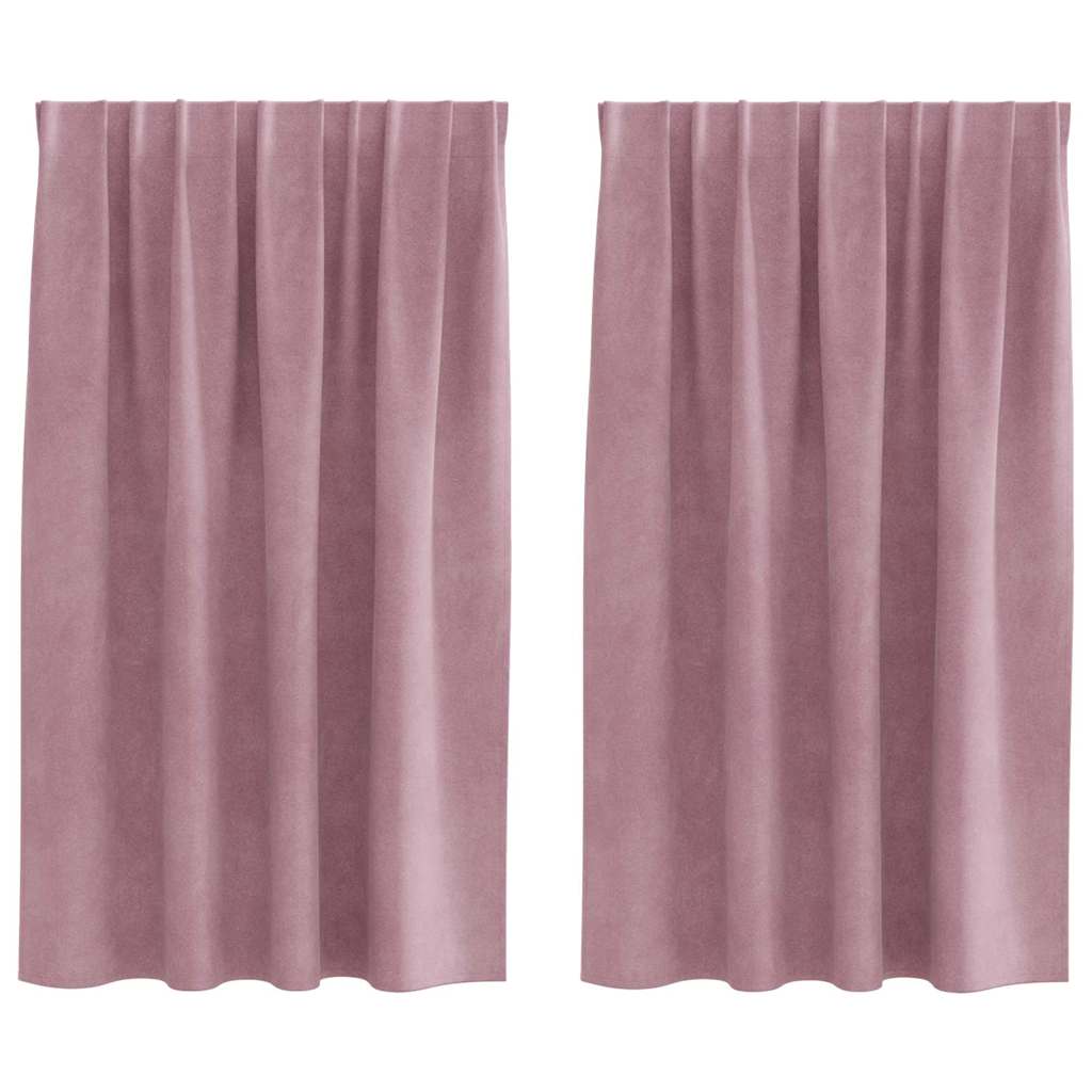 Verduisterende gordijnen 2 st Donkerroze 140 x 140 cm Fluweel