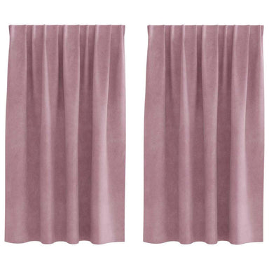 Verduisterende gordijnen 2 st Donkerroze 140 x 140 cm Fluweel
