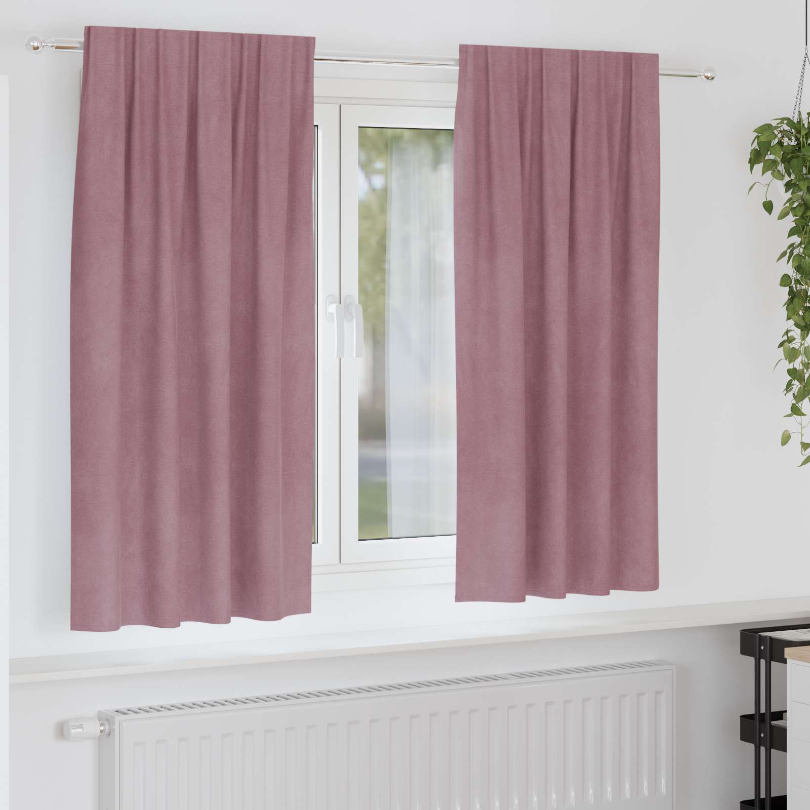 Verduisterende gordijnen 2 st Donkerroze 140 x 175 cm Fluweel