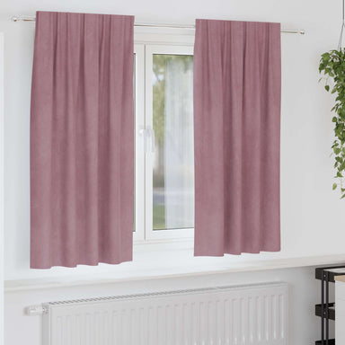 Verduisterende gordijnen 2 st Donkerroze 140 x 175 cm Fluweel