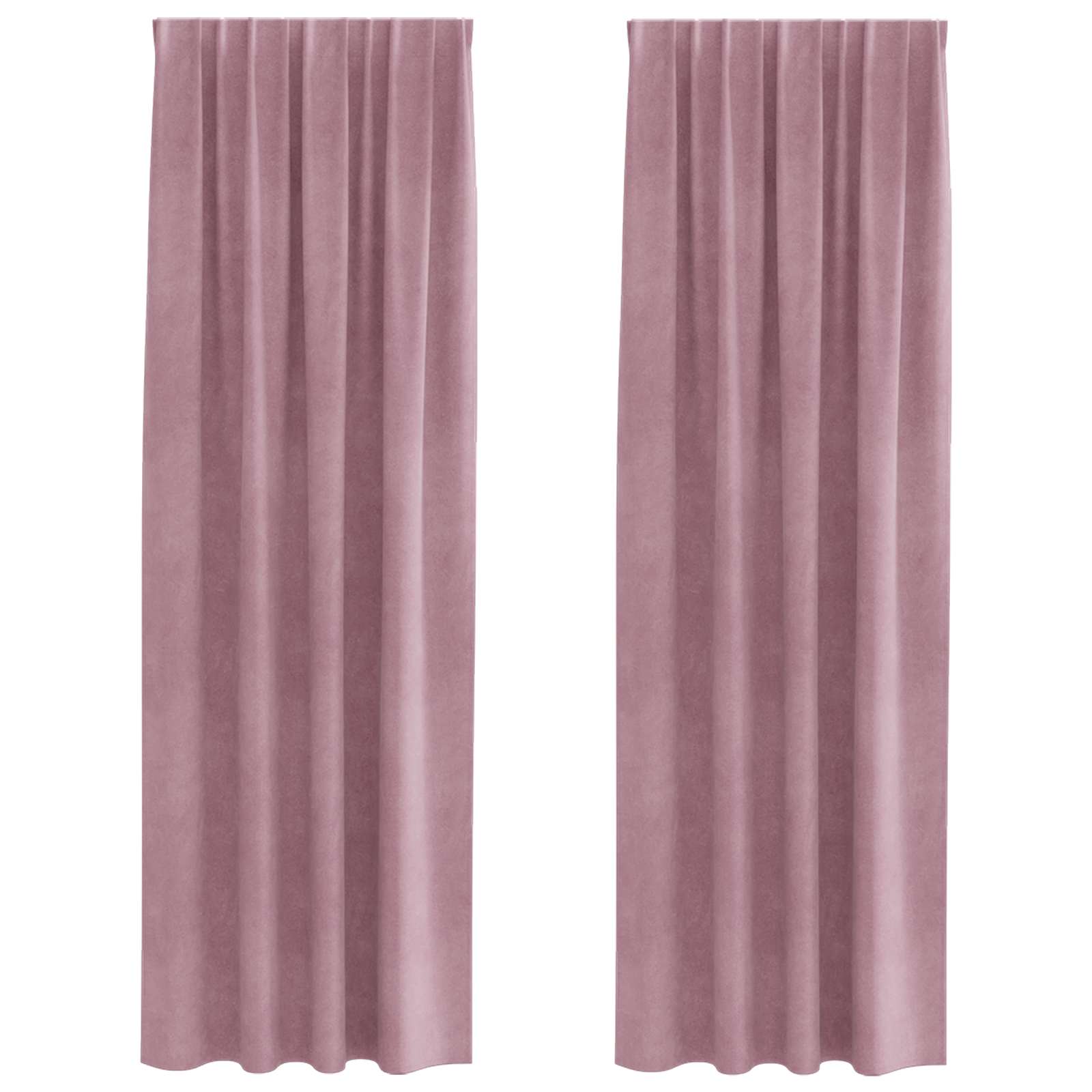 Verduisterende gordijnen 2 st Donkerroze 140 x 225 cm Fluweel
