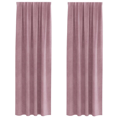 Verduisterende gordijnen 2 st Donkerroze 140 x 225 cm Fluweel