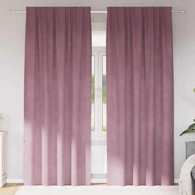 Verduisterende gordijnen 2 st Donkerroze 140 x 260 cm Fluweel