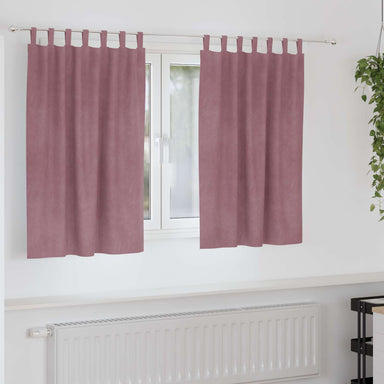 Verduisterende gordijnen 2 st Donkerroze 140 x 140 cm Fluweel