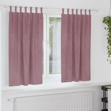 Verduisterende gordijnen 2 st Donkerroze 140 x 175 cm Fluweel