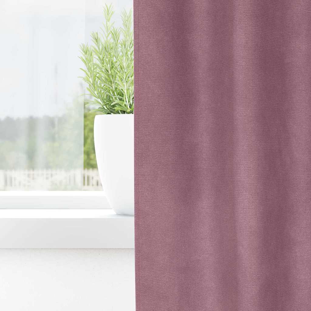 Verduisterende gordijnen 2 st Donkerroze 140 x 225 cm Fluweel
