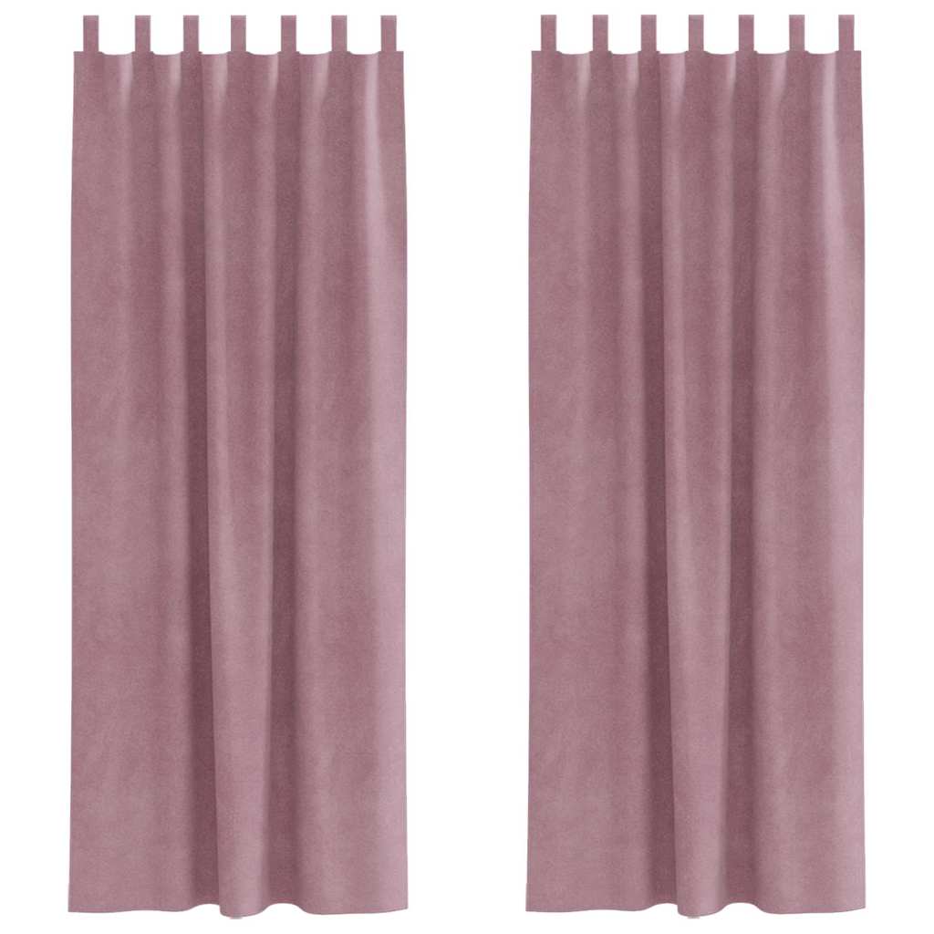 Verduisterende gordijnen 2 st Donkerroze 140 x 245 cm Fluweel