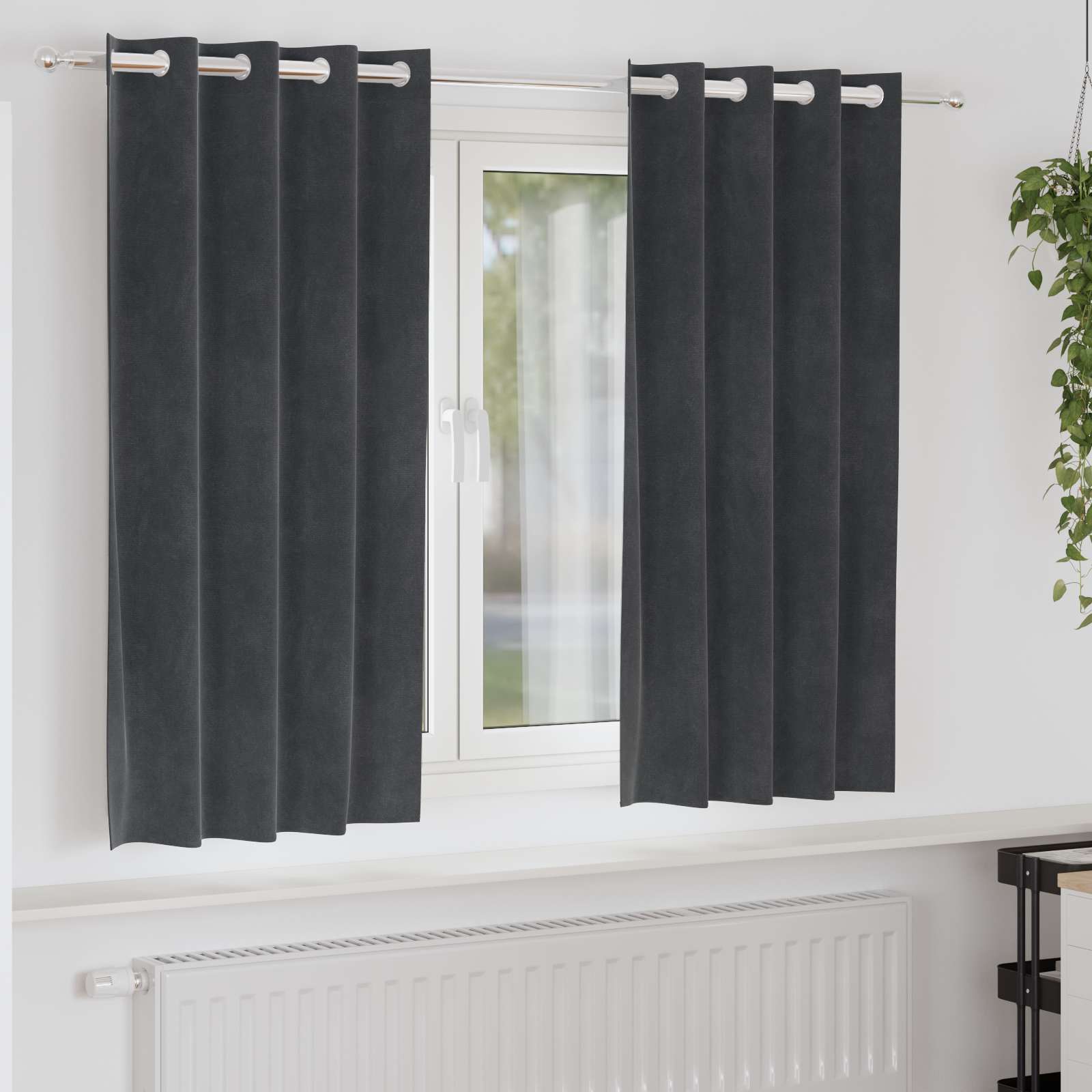 Verduisterende gordijnen 2 st Lichtgrijs 140 x 175 cm Fluweel