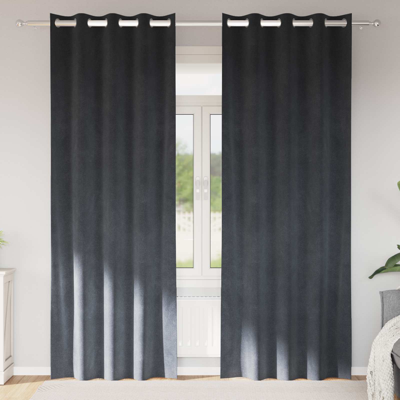 Verduisterende gordijnen 2 st Lichtgrijs 140 x 260 cm Fluweel