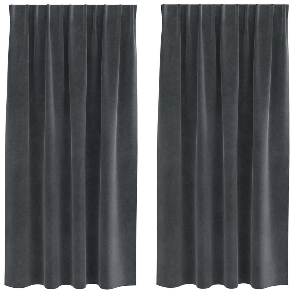 Verduisterende gordijnen 2 st Lichtgrijs 140 x 175 cm Fluweel