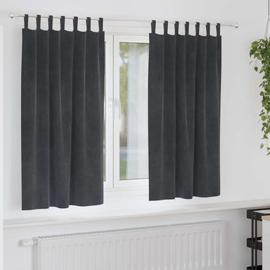 Verduisterende gordijnen 2 st Lichtgrijs 140 x 175 cm Fluweel