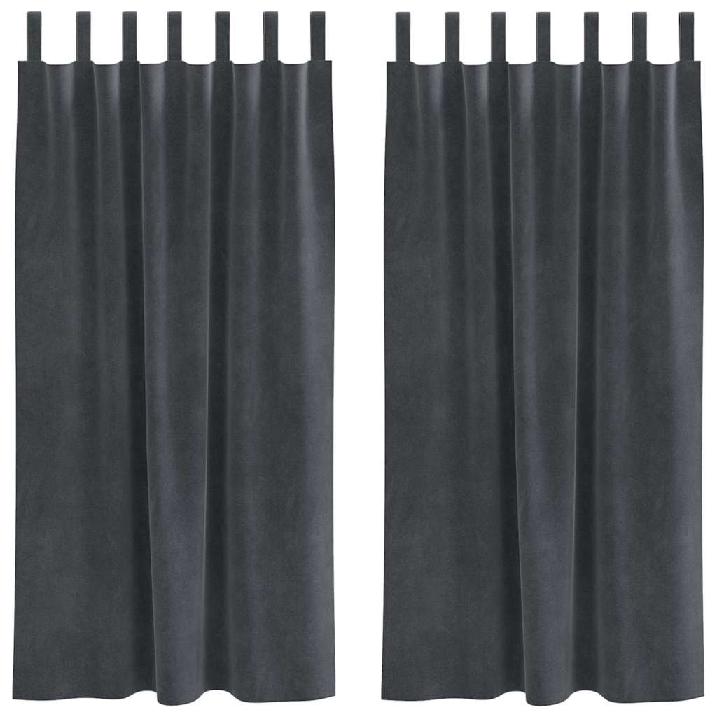 Verduisterende gordijnen 2 st Lichtgrijs 140 x 175 cm Fluweel