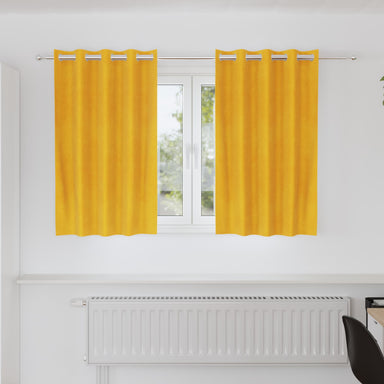 Verduisterende gordijnen 2 st Mosterdgeel 140 x 140 cm Fluweel