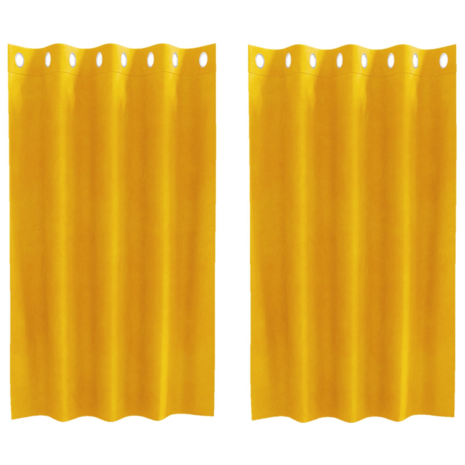 Verduisterende gordijnen 2 st Mosterdgeel 140 x 140 cm Fluweel