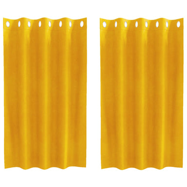 Verduisterende gordijnen 2 st Mosterdgeel 140 x 140 cm Fluweel