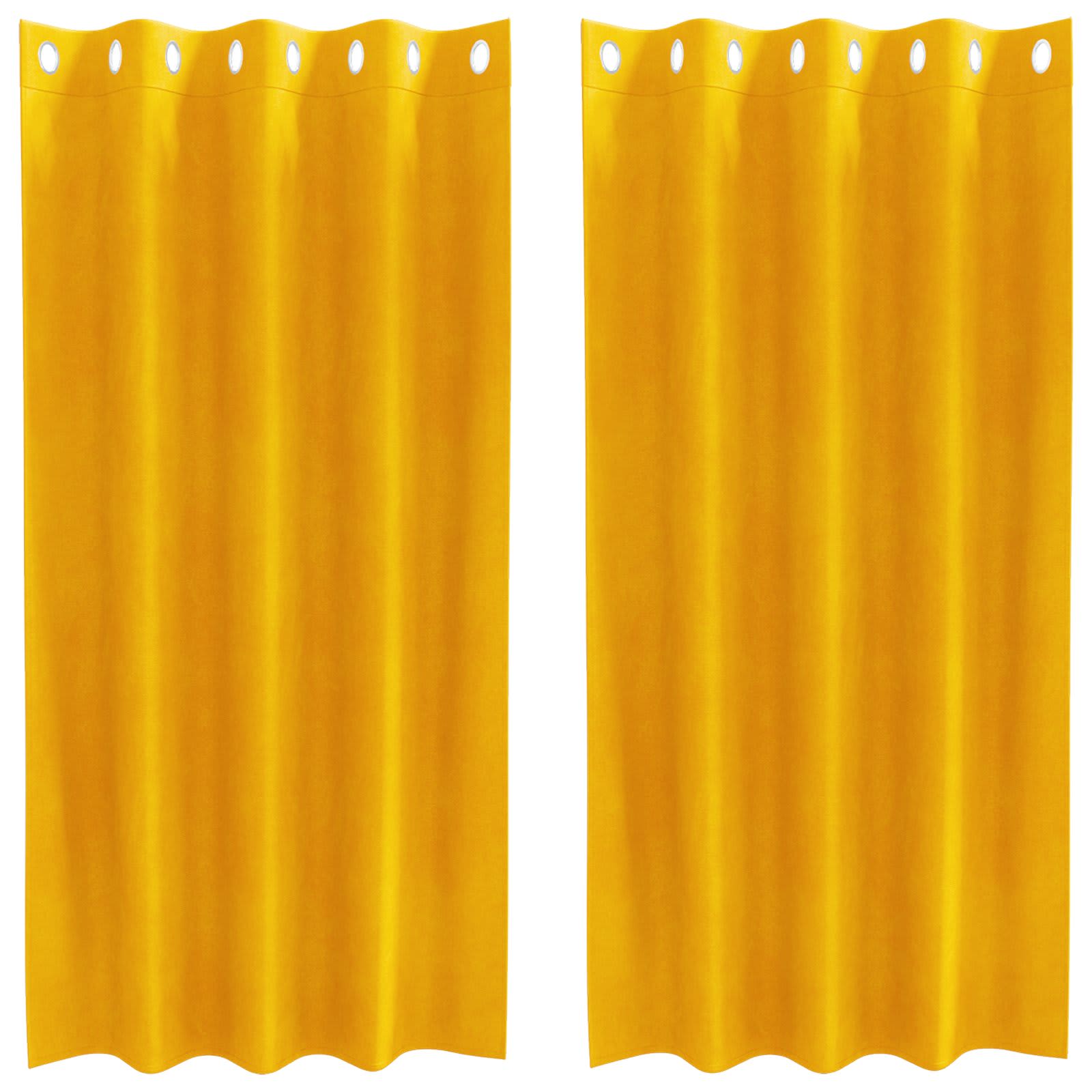 Verduisterende gordijnen 2 st Mosterdgeel 140 x 175 cm Fluweel