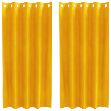 Verduisterende gordijnen 2 st Mosterdgeel 140 x 175 cm Fluweel