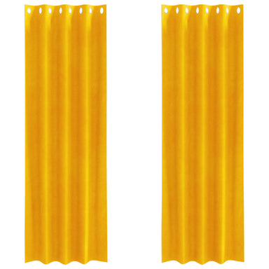 Verduisterende gordijnen 2 st Mosterdgeel 140 x 260 cm Fluweel