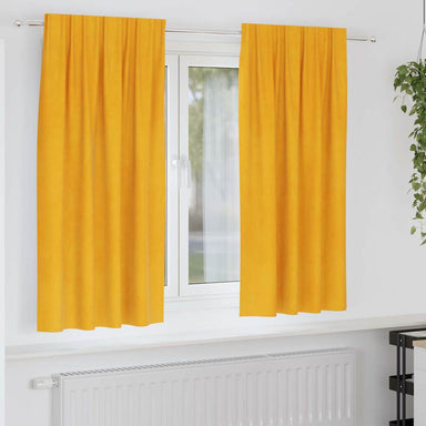 Verduisterende gordijnen 2 st Mosterdgeel 140 x 175 cm Fluweel