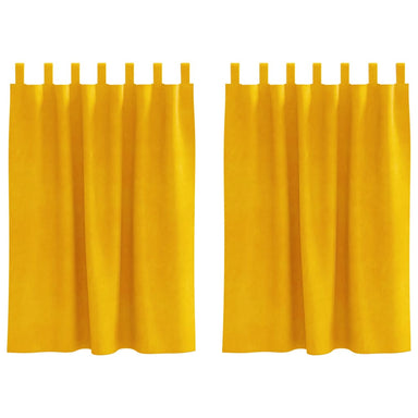 Verduisterende gordijnen 2 st Mosterdgeel 140 x 140 cm Fluweel