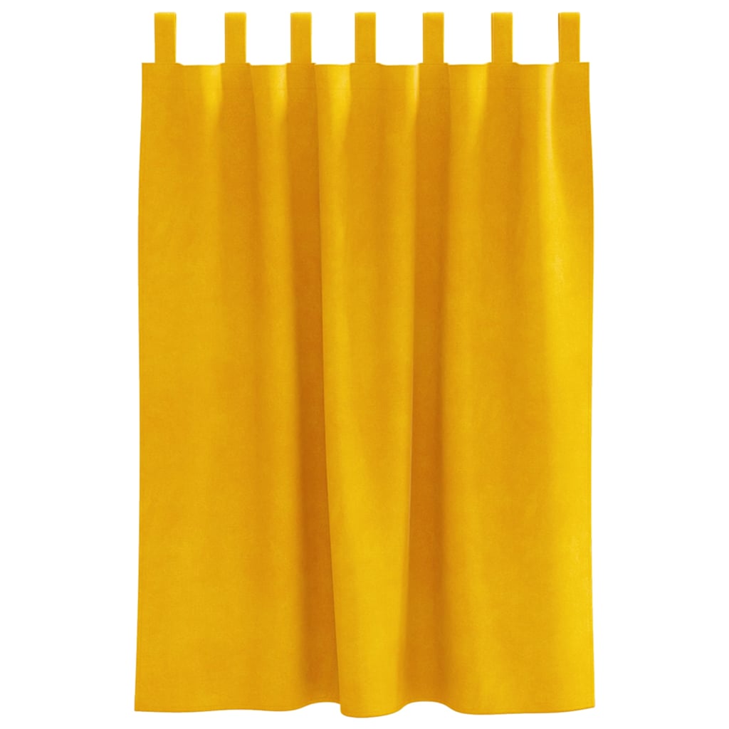 Verduisterende gordijnen 2 st Mosterdgeel 140 x 140 cm Fluweel