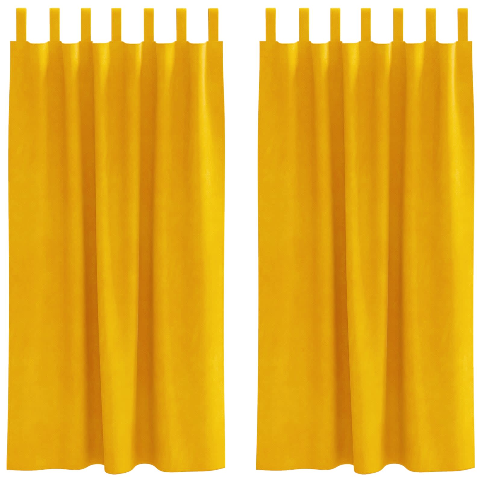 Verduisterende gordijnen 2 st Mosterdgeel 140 x 175 cm Fluweel