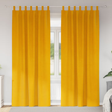 Verduisterende gordijnen 2 st Mosterdgeel 140 x 225 cm Fluweel