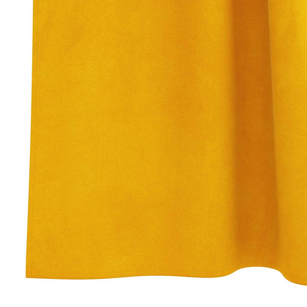 Verduisterende gordijnen 2 st Mosterdgeel 140 x 260 cm Fluweel