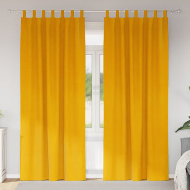 Verduisterende gordijnen 2 st Mosterdgeel 140 x 260 cm Fluweel