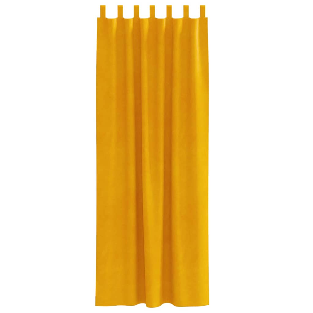 Verduisterende gordijnen 2 st Mosterdgeel 140 x 260 cm Fluweel