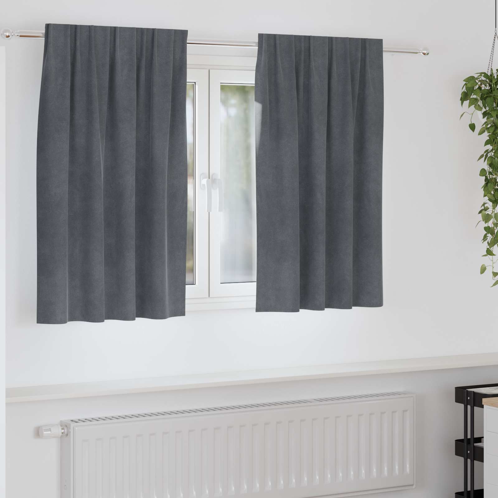Verduisterende gordijnen 2 st Lichtgrijs 140 x 140 cm Fluweel