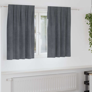 Verduisterende gordijnen 2 st Lichtgrijs 140 x 140 cm Fluweel