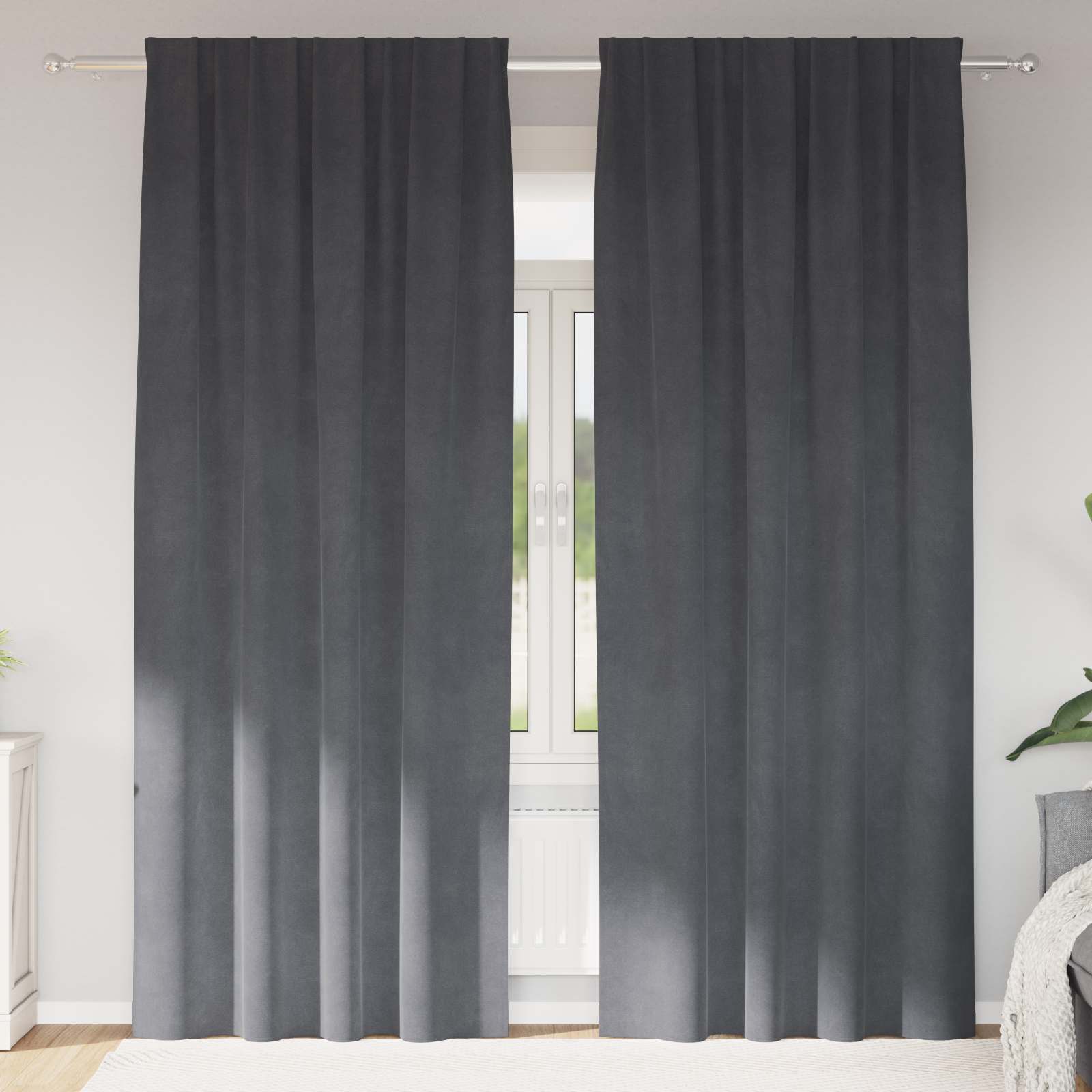 Verduisterende gordijnen 2 st Lichtgrijs 140 x 245 cm Fluweel